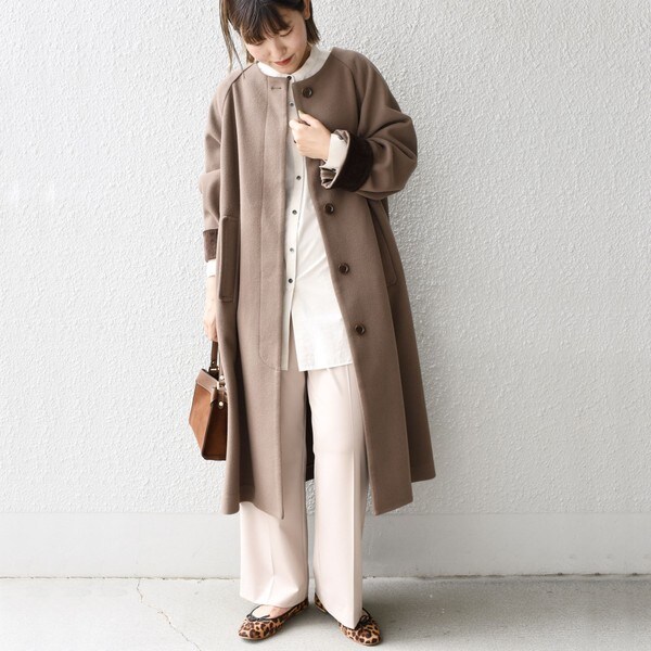 ships wai+ ウールコート SHIPS（シップス） コート アウター Wai+:ダブルクロスメルトンコート