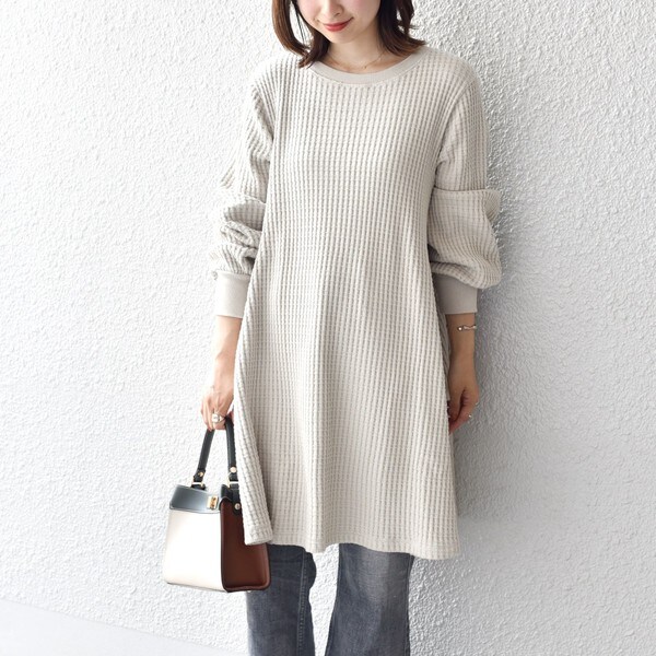 楽天市場】【WEB限定】ビッグワッフルAラインロングスリーブ