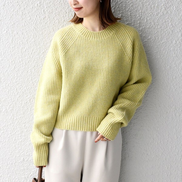 〈手洗い可能〉ウールメランジクルーネックプルオーバー◇ 〈手洗い可能〉ウールメランジクルーネックプルオーバー◇