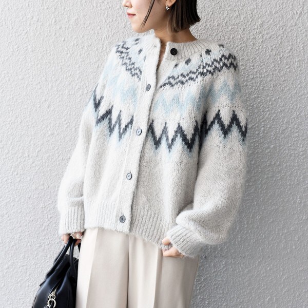 ニューヨーカーブルー フェアアイル柄 ニット ノルディック