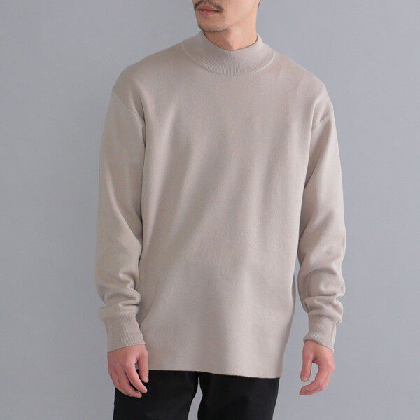 ＳＨＩＰＳ：〈手洗い可能〉ミラノリブ　モックネック　ニット　プルオーバー