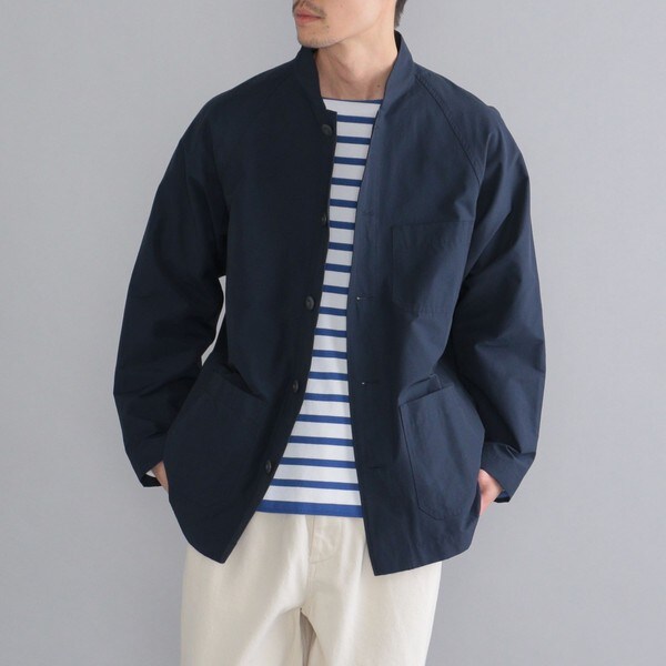 SHIPS✬撥水 スタンドカラー コート グログランフレンチ ワーク