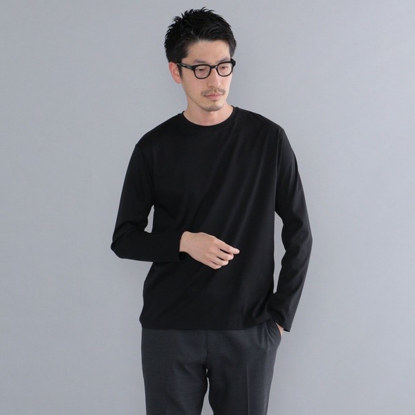 SHIPS: I Cotoni di Albini クルーネック 無地 ロングスリーブ Tシャツ