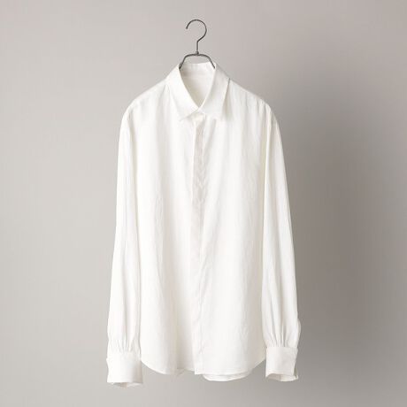 BOURRIENNE PARIS X：リネン フランスカラー シャツ 