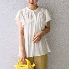 〈手洗い可能〉カッセンハシゴレースショートスリーブブラウス◇
