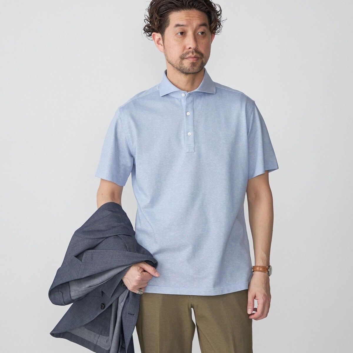 ★未使用★ SHIPS  セミワイド  カノコ ポロ シャツ シップス  XL セール】SHIPS：ALBINI 32ゲージ カノコ無地 ポロシャツ