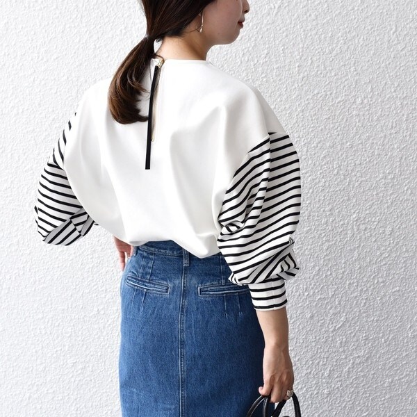 SHIPS for women / シップスウィメン 【WEB限定】〈手洗い可能〉ボーダー フリル ティアード プルオーバー SHIPS｜【WEB限定】<手洗い可能>ボーダー フリル ティアード