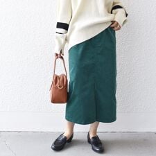 *〈手洗い可能〉ストレッチ コーデュロイ イージー ナロー スカート ◇
