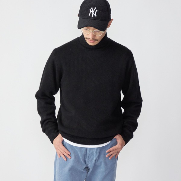 SHIPS： 7ゲージ 2PLY カシミヤ タートルネックニット