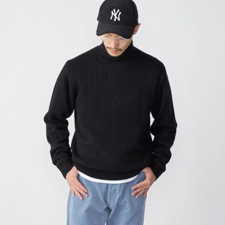 SHIPS： 7ゲージ 2PLY カシミヤ タートルネックニット 