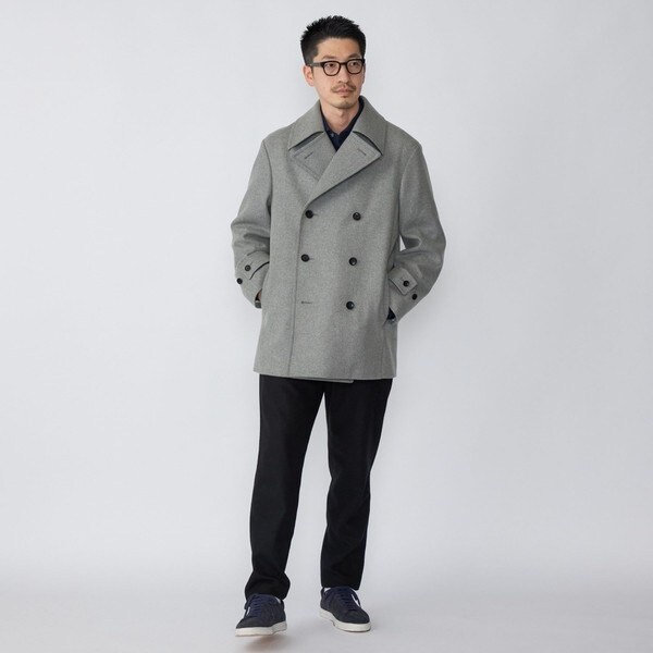 SHIPS: スーパー160'S メリノウール メルトン ダブル ピーコート 22FW