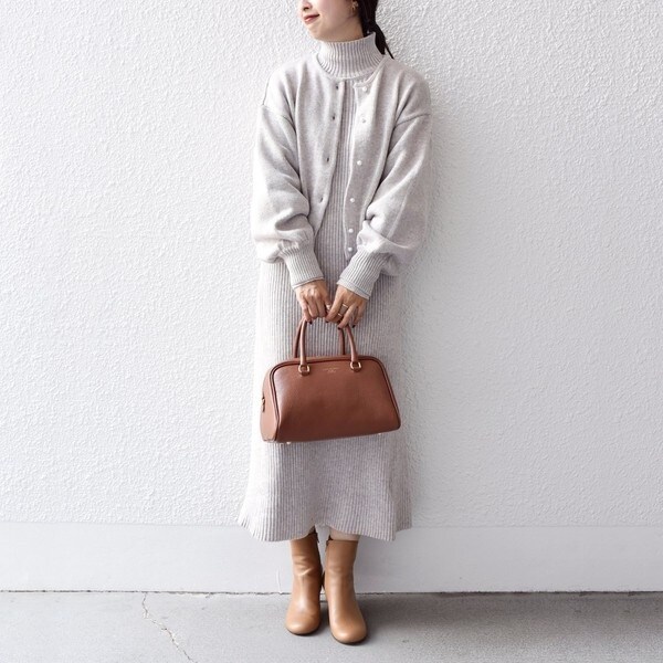 手洗い可能〉カーディガン+リブワンピースセットアップ◇ | シップス