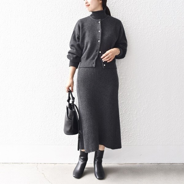 手洗い可能〉カーディガン+リブワンピースセットアップ◇ | シップス