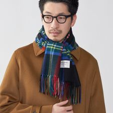 SHIPS: カシミヤ チェック  マフラー