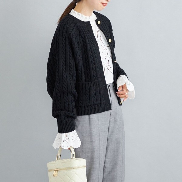 SHIPS別注】WRAPINKNOT:ケーブル ボタン カーディガン | シップス