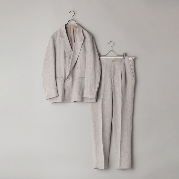 シップス/ＣＡＲＵＳＯ：ダブルブレスト　リネン　ヘリン　スーツ CARUSO：ダブルブレスト リネン ヘリン スーツ | シップス(SHIPS