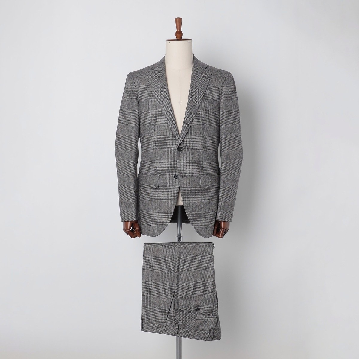 SHIPS LoroPiana スーツ セットアップ 濃紺 チェック柄 Lサイズ