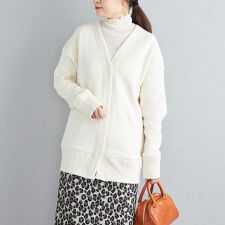 〈手洗い可能〉吊り裏毛２ＷＡＹプルオーバーカーディガン
