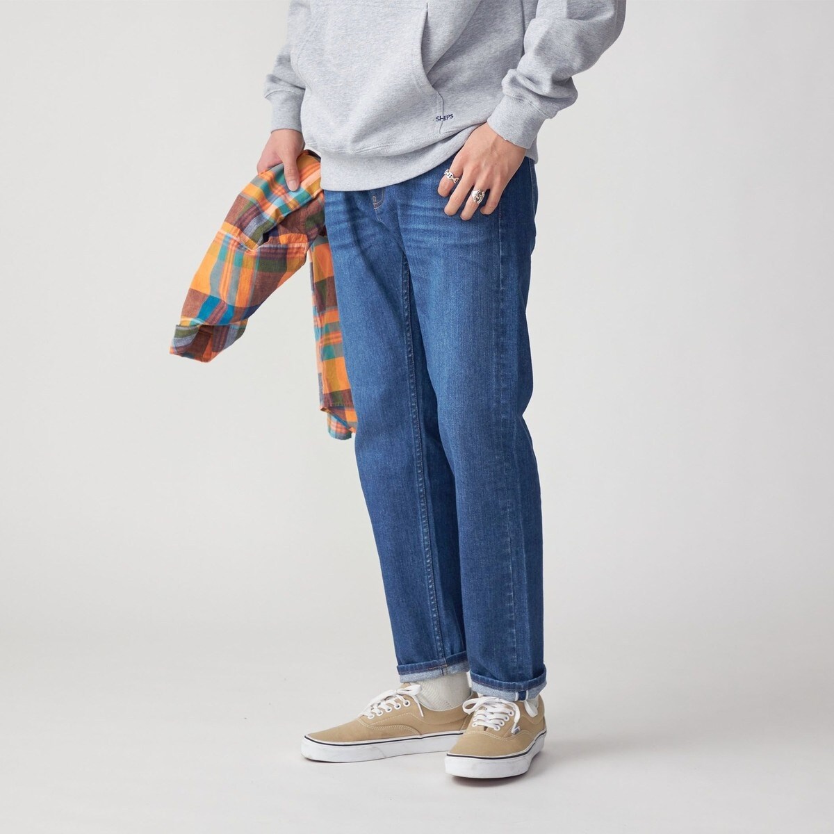 SHIPS 「WEB限定」SHIPS: MADE IN JAPAN ワンポイントロゴ 微起毛 ボタンダウンシャツ　M