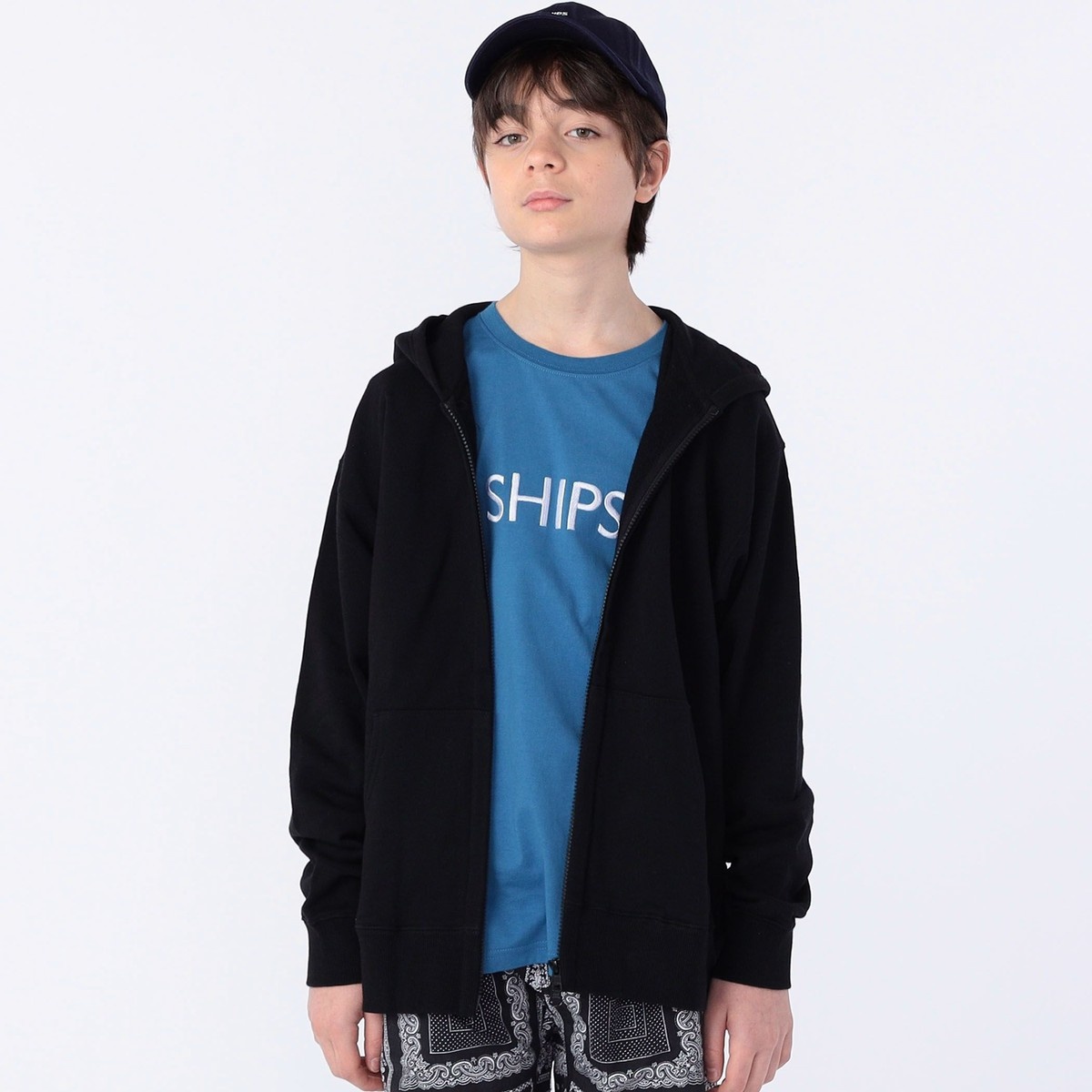 SHIPS KIDS:145～160cm / ロゴ フード ジップ パーカー | シップス