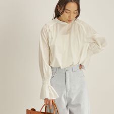 手洗い可能〉綿 シルク ラグラン ギャザー ブラウス ◇ | シップス 