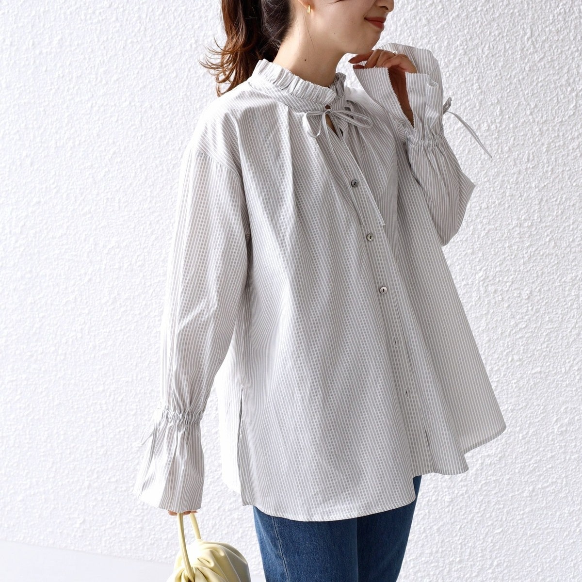 極美品✨シップス ブロード ストライプ キャンディ スリーブ