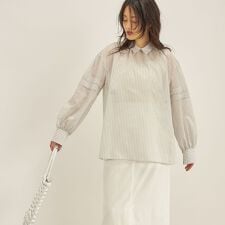 〈手洗い可能〉オーガニック コットン 2WAY ブラウス◇