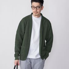 SHIPS: リネン ニット 2ボタン ジャケット