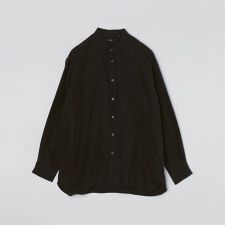SHIPS: パウダリータッチ シルク リラックス バンドカラーシャツ 