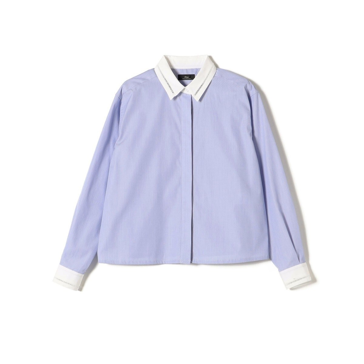 SHIPS Primary Navy Label クレリックレースシャツ 36 定価26950円 311111871 ストライプ 長袖シャツ ブルー シップス 5-0506M 258159 SHIPS Primary Navy Label:〈手洗い可能〉クレリック レース