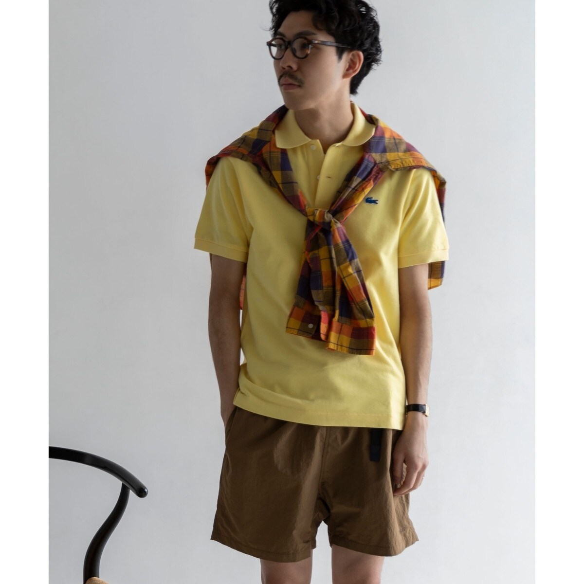 3回着用のみ SHIPS 別注LACOSTEドロップテイルポロシャツ 黒 FR3 LACOSTE ポロシャツ 「SHIPS別注」LACOSTE: 50th ANNIV ドロップ