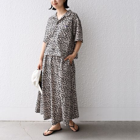 ワイズ 23ss シャーリングギャザー シャツ&ロングスカート セットアップ 