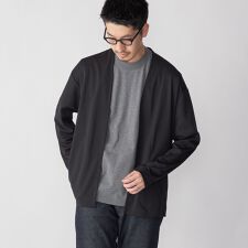 SHIPS: japan quality ツイル ジャージー ノーカラー カーディガン
