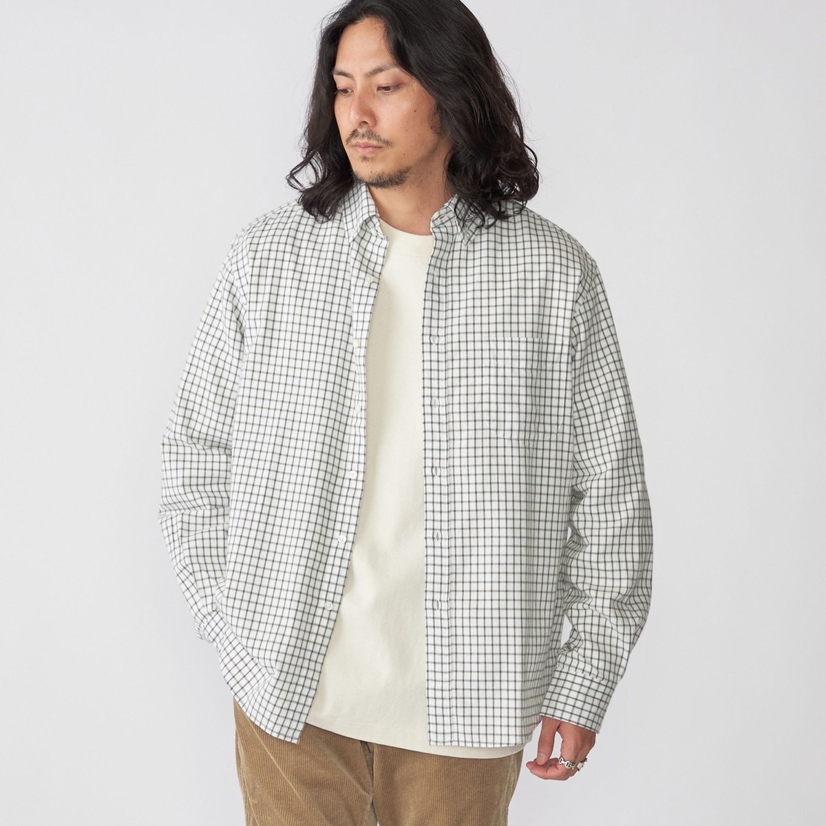 SHIPS シップス 秋冬☆ 長袖 ボタンダウン ウインドウペン チェック