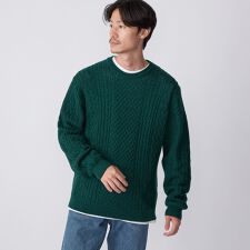 SHIPS:〈手洗い可能〉ランダム アラン クルーネック プルオーバー ニット