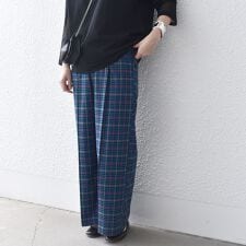 *〈選べる4サイズ展開 / 手洗い可能〉チェック ウエスト ゴム パンツ ◇