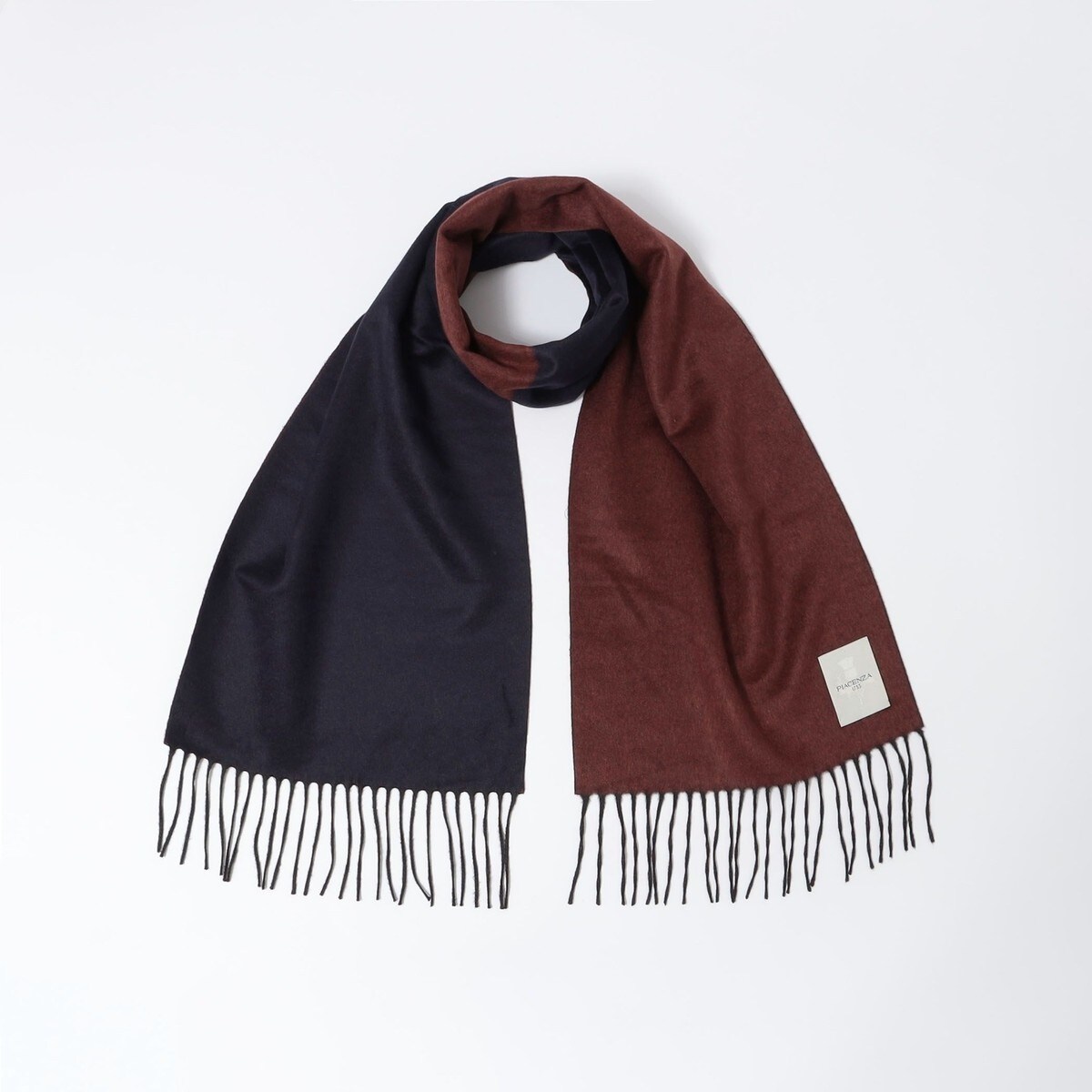 PIACENZA バイカラーマフラー SHIPS別注】PIACENZA: シルク カシミヤ リバーシブル マフラー