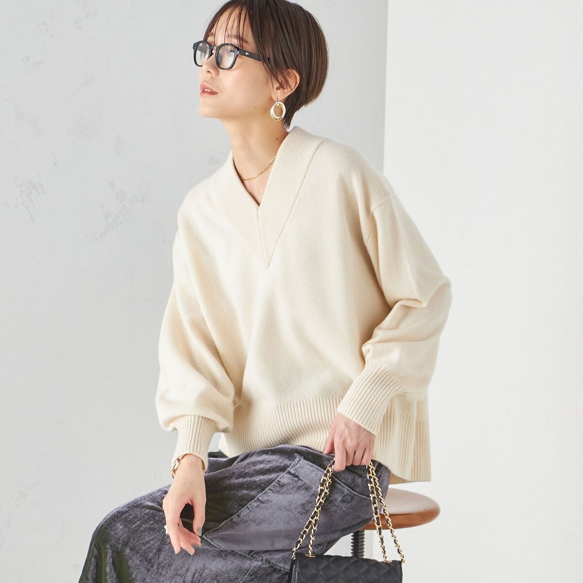 新品！SHIPS　7G ウール カシミヤ Vネック プルオーバー 7G ウール カシミヤ Vネック プルオーバー ◇ | シップス(SHIPS