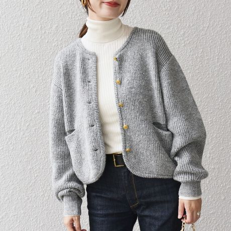 手洗い可能〉スパンコール ラメ ジャケット風 カーディガン  