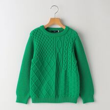 SHIPS KIDS:80～90cm /〈手洗い可能〉ケーブル ニット