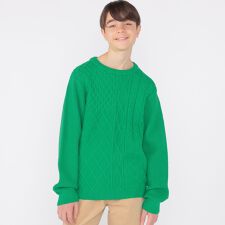 SHIPS KIDS:145～160cm /〈手洗い可能〉ケーブル ニット