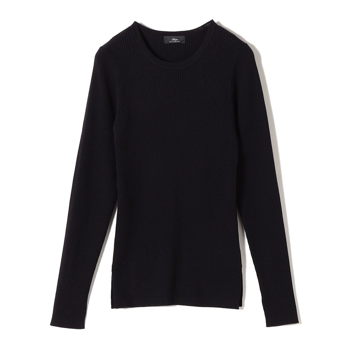 SHIPS Primary Navy Label:〈手洗い可能〉コットン リブ クルーネック プルオ SHIPS Primary Navy Label:〈手洗い可能〉コットン リブ クルー