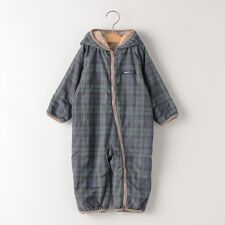 SHIPS KIDS:〈手洗い可能〉ボア チェック リバーシブル バンティング