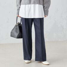 〈手洗い可能〉ワンタック ストレート パンツ ◇