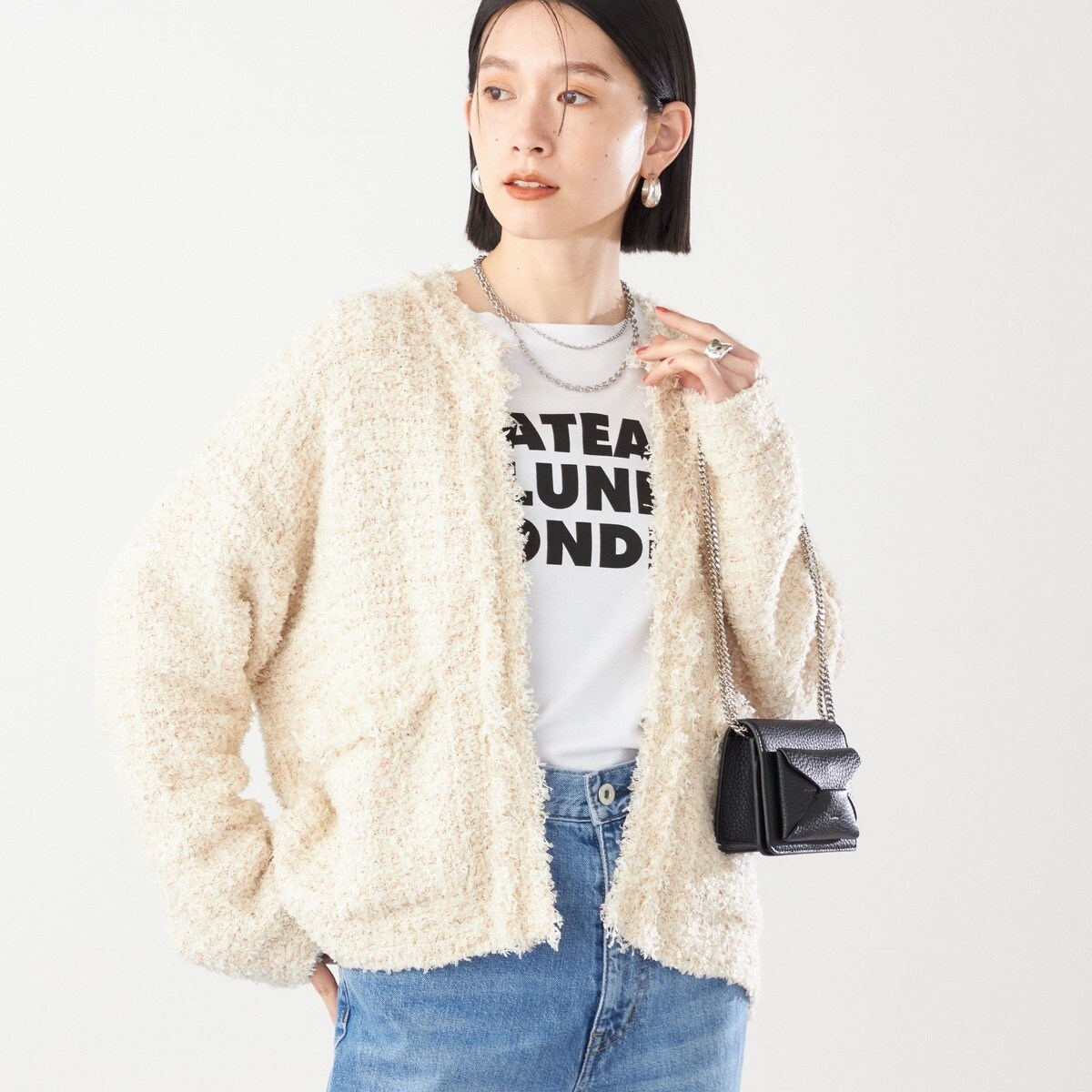 【新品】SHIPS ラメ ツイード フリンジ ジャケット ネイビー 楽天市場】【SALE／40%OFF】＜手洗い可能＞ラメ ツイード