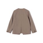 手洗い可能〉ツイル ストレッチ ノーラペル ジャケット（セットアップ 