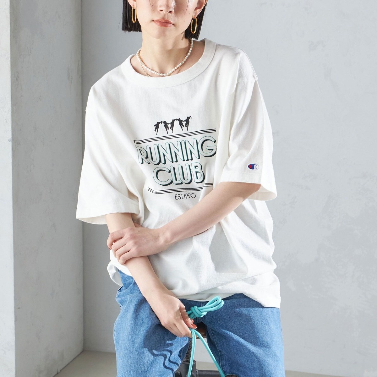 SHIPS 81BRANCA ベージュ グラフィックプリント 半袖Tシャツ WEB限定