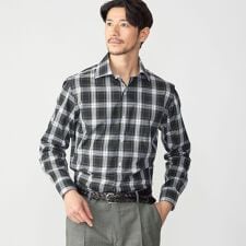 SHIPS: ワイドカラー タータンチェック シャツ