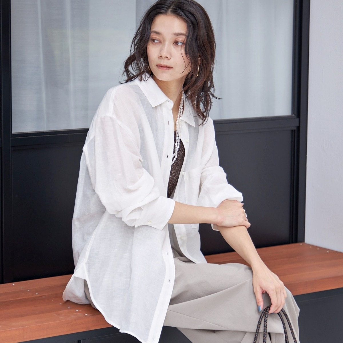 手洗い可能〉IMPERIAL LINEN オーバー シャツ | シップス(SHIPS