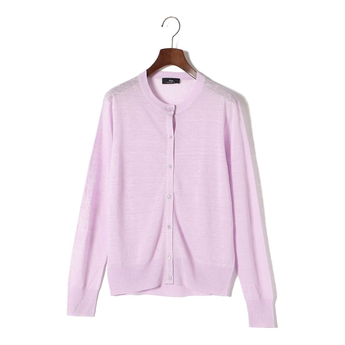 SHIPS for women / シップスウィメン SHIPS Primary Navy Label:リネン/ナイロン クルーネック カーディガン SHIPS Primary Navy Label:リネン/ナイロン クルーネック